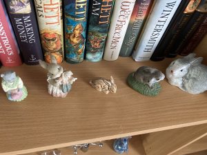 Five rabbit ornaments
