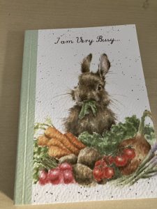Notebook with a rabbit on the front